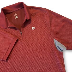Nike ACG Shirt Mens XL 1/4 Zip Pullover Red Short Sleeve NikeFit Dry Hiking Gorp